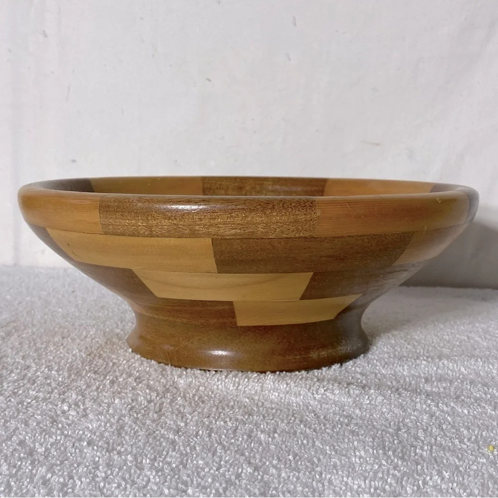 Handmade Medium Sized Segmented Wood Bowl